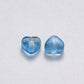 6MM Dodger Blue Colored Glass Heart Beads E02-H