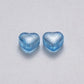 6MM Deep Sky Blue Colored Glass Heart Beads B02