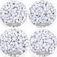 SILVER Letter A-Z Alphabet Individual Beads, White with Silver Letters (7MM)