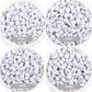 SILVER Letter A-Z Alphabet Individual Beads, White with Silver Letters (7MM)