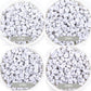 SILVER Letter A-Z Alphabet Individual Beads, White with Silver Letters (7MM)
