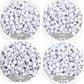 SILVER Letter A-Z Alphabet Individual Beads, White with Silver Letters (7MM)