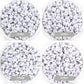 SILVER Letter A-Z Alphabet Individual Beads, White with Silver Letters (7MM)
