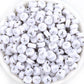 SILVER Letter A-Z Alphabet Individual Beads, White with Silver Letters (7MM)