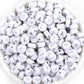 SILVER Letter A-Z Alphabet Individual Beads, White with Silver Letters (7MM)