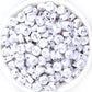 SILVER Letter A-Z Alphabet Individual Beads, White with Silver Letters (7MM)