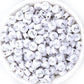 SILVER Letter A-Z Alphabet Individual Beads, White with Silver Letters (7MM)