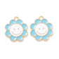 18.5MM x 16MM Smiling Flower (Blue, Light Pink, Dark Pink), Floral Enamel Charm