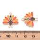 20.5MM x 20MM Turkey, Thanksgiving Themed White Enamel Charm