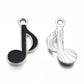 20MM x 12MM Music Note (Gold, Silver in Black, White or Pink) Enamel Charm