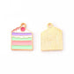 21MM x 16MM Pastel Cake Slice, Dessert Themed Enamel Charm