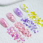 6 Color Mix 3MM Flower Glitter Flake Set for Nail Art, DIY