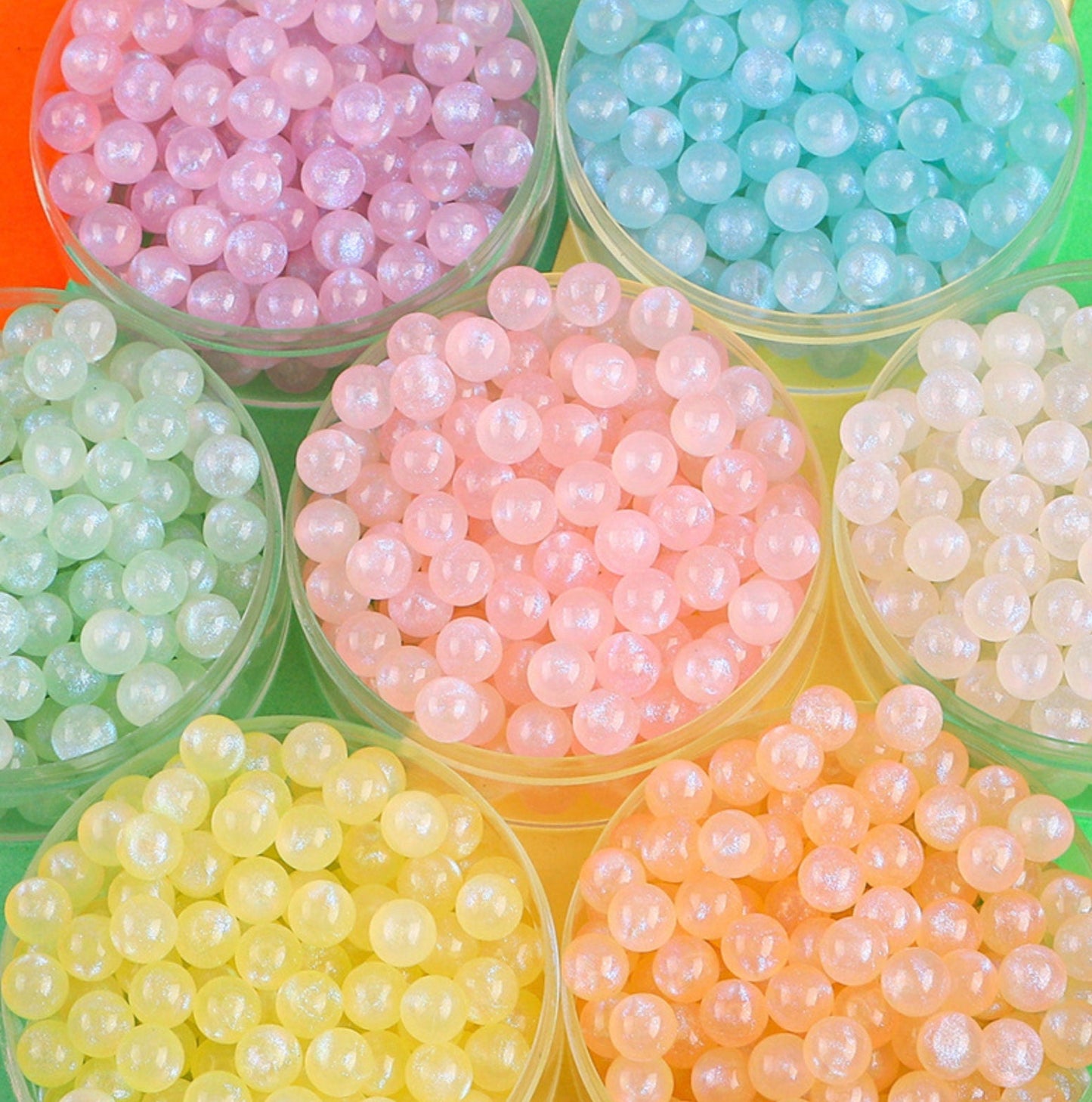 6MM/8MM Iridescent Pastel Mermaid Acrylic Faux Pearls (NO HOLE)