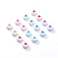 7MM Rainbow Mixed Color Acrylic Flat Round Heart Beads