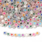 7MM Glow-in-the-Dark Mixed Color Acrylic Flat Round Heart Beads