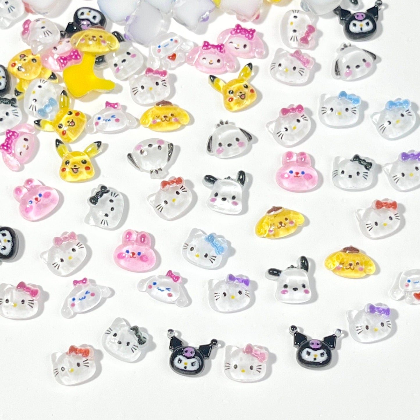 Cute Mixed Mini Cartoon Character Themed 3D Nail Art Charms, Mini Cabochon