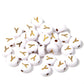 GOLD Letter A-Z Alphabet Individual Beads, White beads with Gold Letters (7MM)