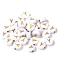 A-Z Alphabet Individual Beads, Gold Letter White Bead (7MM)
