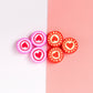 10MM Pink/Red Heart, Valentine's Day Themed Polymer Clay Beads