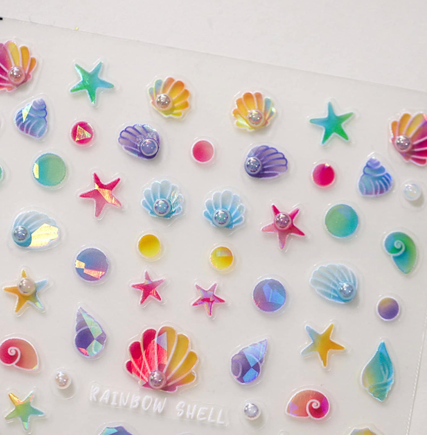 Rainbow Shells Themed Nail Art Stickers