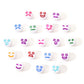 7MM White Flat Round Acrylic with Mixed Faces Beads