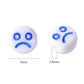 7MM White Flat Round Acrylic with Mixed Faces Beads