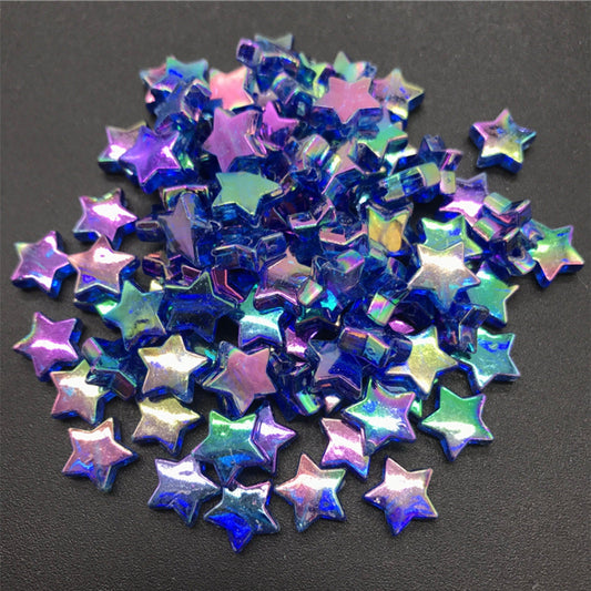 10MM AB Dark Blue Transparent Acrylic Star Spacer Beads