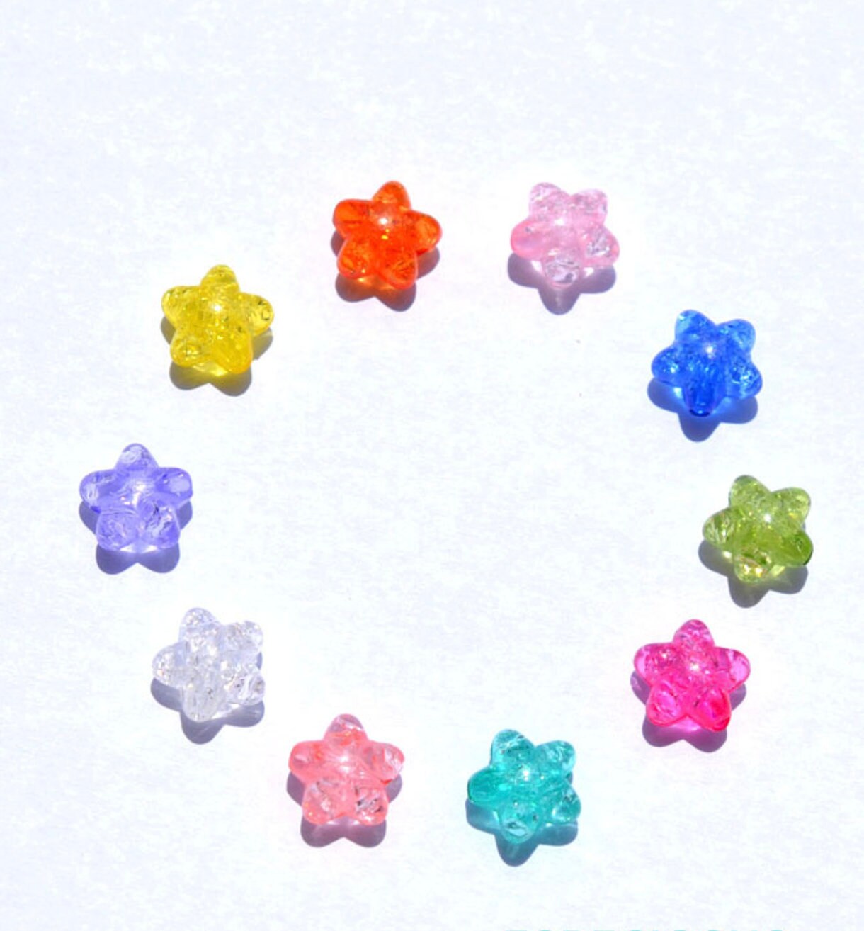 10MM Sparkle Candy-Colored Acrylic Star Bead (No dark blue)