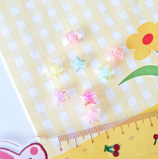 11MM Cute Acrylic Rainbow Star Beads (Mixed Colors)