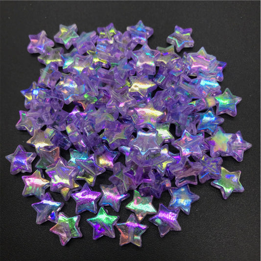 10MM Light Purple AB Transparent Acrylic Star Spacer Beads