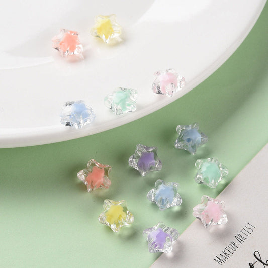 12MM AB Transparent Acrylic Star Beads