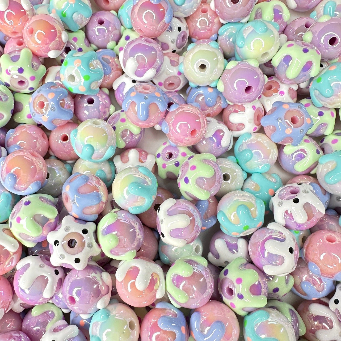 Chunky 16MM Extra Large Dessert/Sakura Pink Themed Acrylic Beads