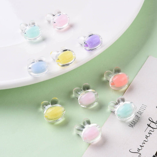 Chunky 16MM Transparent Outer Acrylic Bunny Rabbit Head Beads