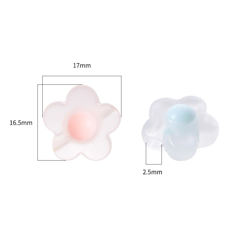 Chunky 17MM Frosted 5 Petal Flower Acrylic Bead