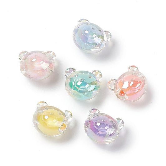 Chunky 18MM Bear Head Shaped Acrylic Spacer Beads