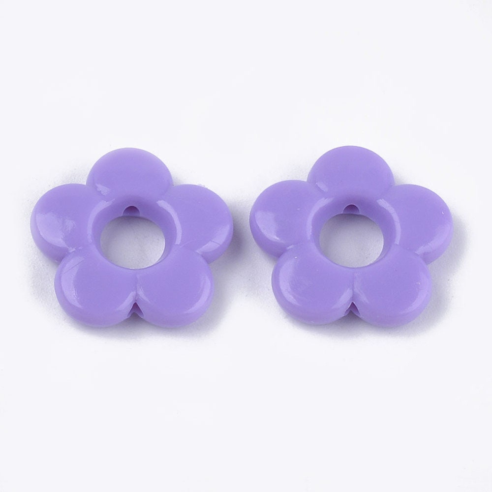 Chunky 19MM 90's Themed Acrylic Flower Bead (Fits 6mm bead)