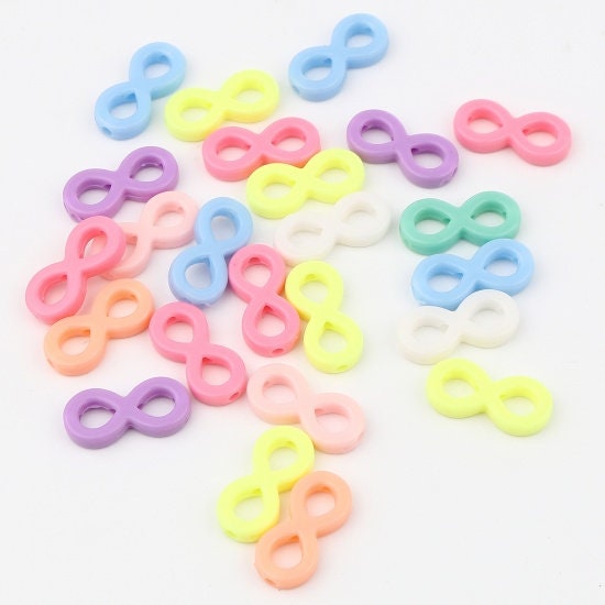 Chunky 21MM Pastel Acrylic Infinity Symbol Spacer Beads