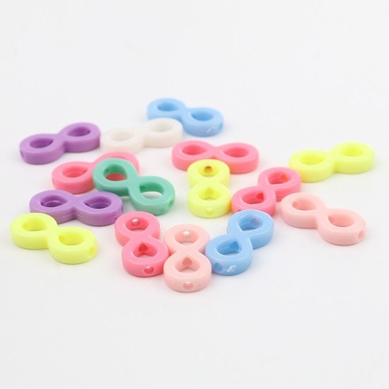 Chunky 21MM Pastel Acrylic Infinity Symbol Spacer Beads