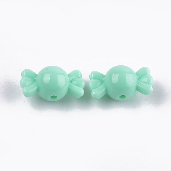 Chunky 21.5MM x 11.5MM Colorful Wrapped Candy Beads