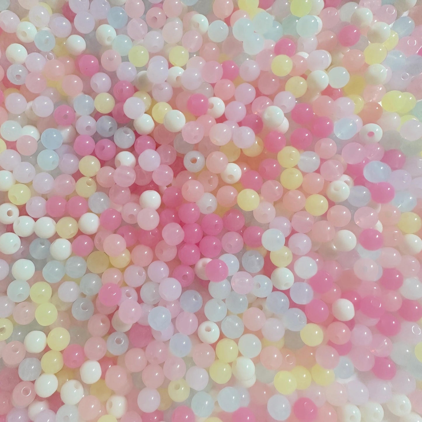 6MM Pastel Jelly Colored Round Acrylic Beads