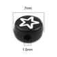 7MM Black Flat Round Acrylic with White Flower, Star, Moon, and Heart Beads