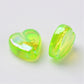 8MM AB Green Transparent Acrylic Heart Spacer Beads with Vertical Hole