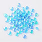 8MM AB Sky Blue Transparent Acrylic Heart Spacer Beads with Vertical Hole