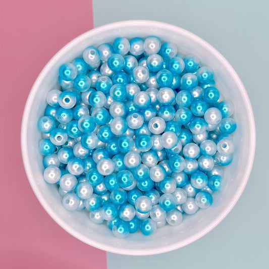 8MM Blue Mermaid Gradient Acrylic Round Ball Beads