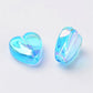 8MM AB Sky Blue Transparent Acrylic Heart Spacer Beads with Vertical Hole