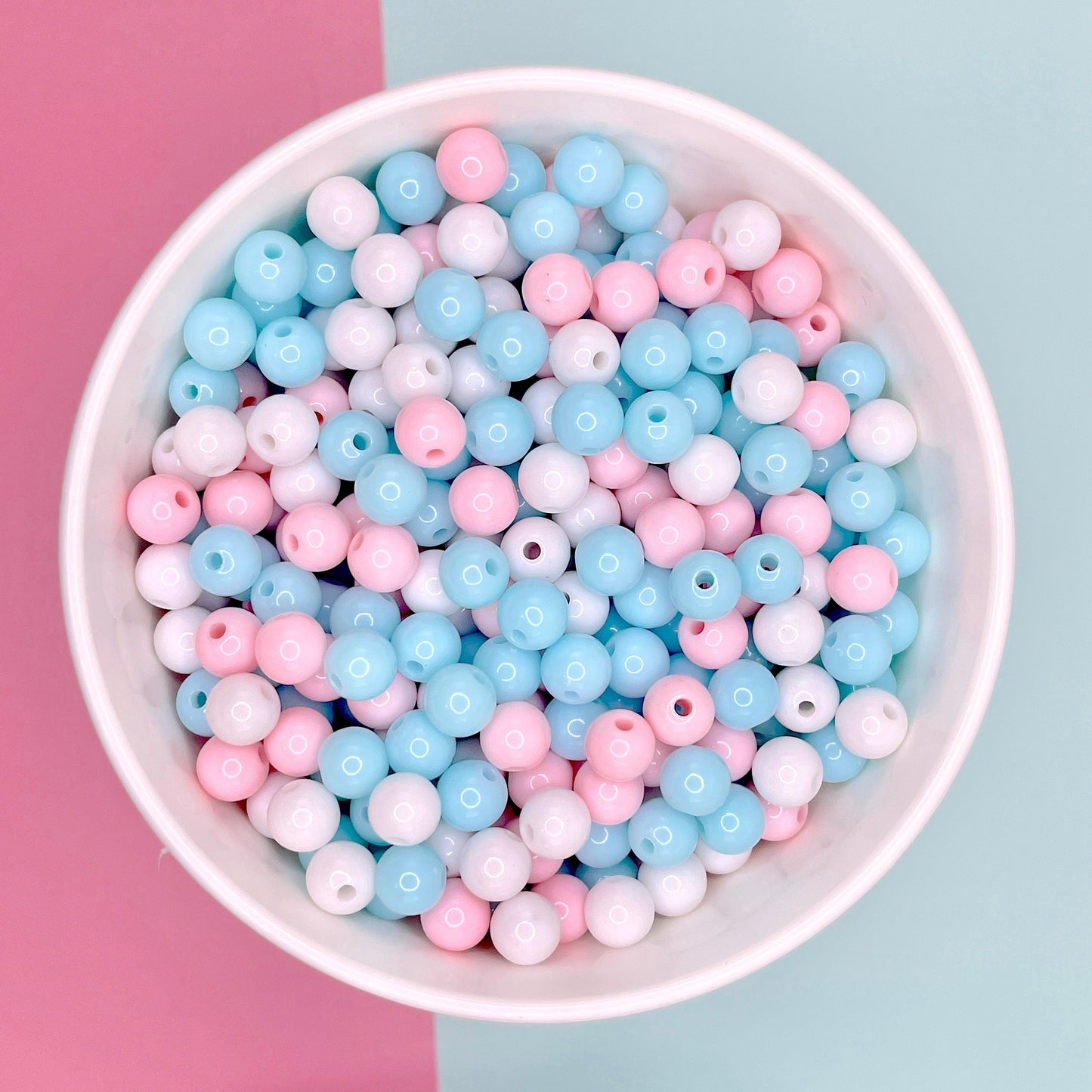 8MM Cotton Candy Themed Solid Colored Acrylic Beads Round Ball Beads