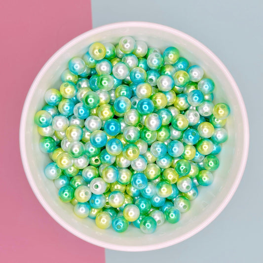 8MM Green Mermaid Gradient Acrylic Round Ball Beads