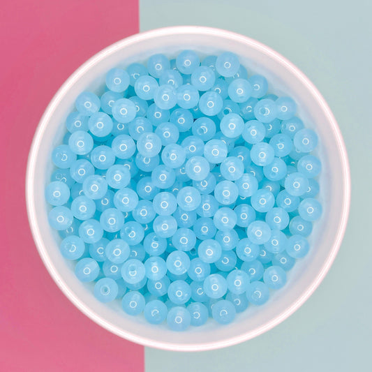 8MM Jelly Light Blue Acrylic Round Ball Beads