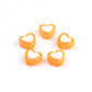 8MM Orange Acrylic Heart w/White Middle Spacer Beads with Vertical Hole
