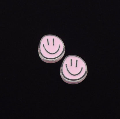 Chunky Cute Lopsided Smiley Face Acrylic Bead (21x23mm)